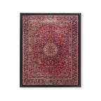 Antique Kashmar Persian Rose Red Framed Canvas Print Gallery Image 6
