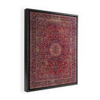 Antique Kashmar Persian Rose Red Framed Canvas Print Gallery Image 2