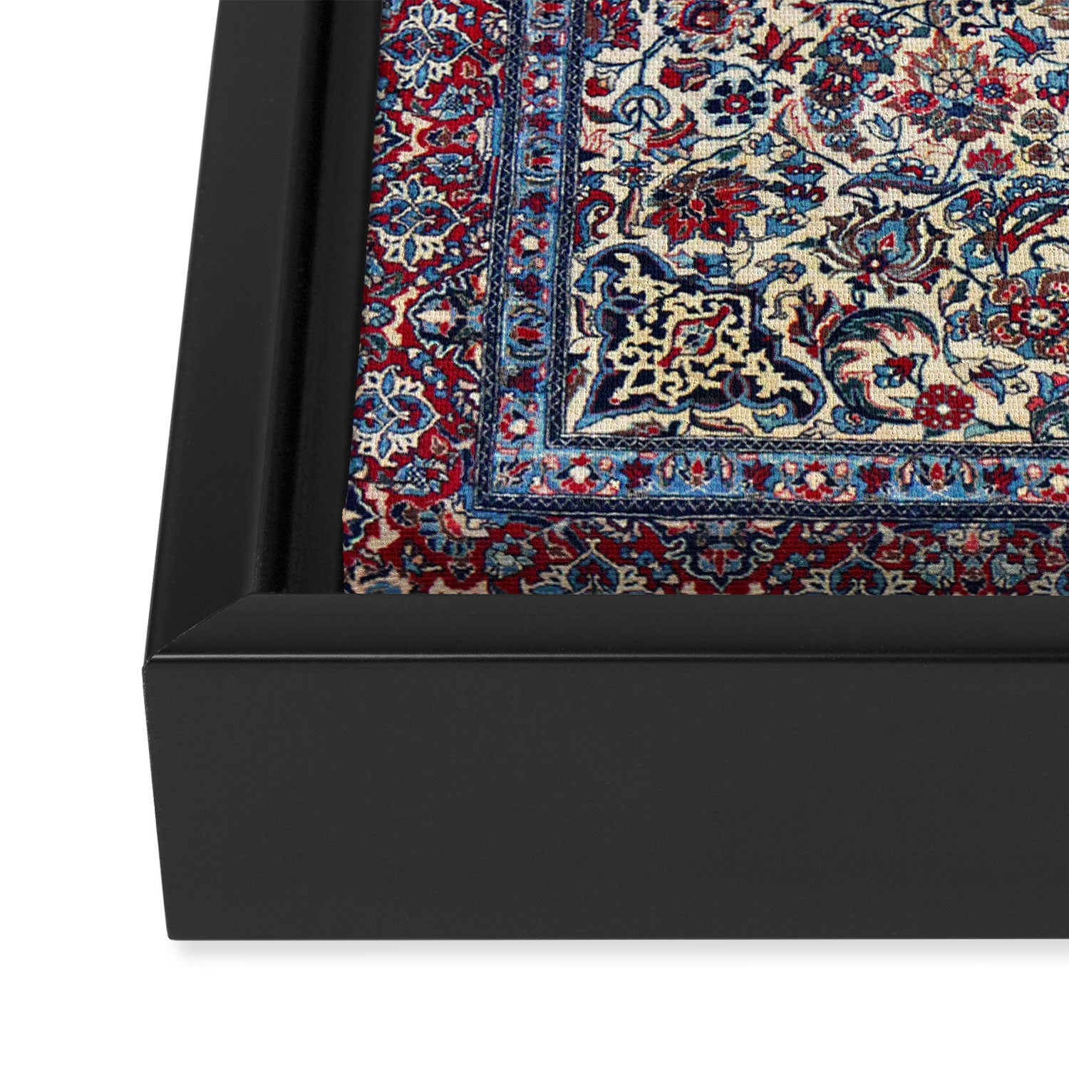 Antique Nain Tudeshk Midnight Purple Persian Framed Canvas Print Gallery Image 3