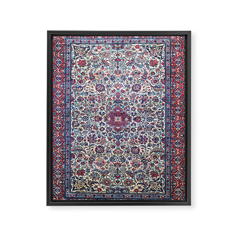 Antique Nain Tudeshk Midnight Purple Persian Framed Canvas Print Gallery Image 6