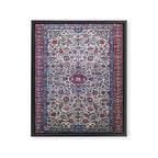 Antique Nain Tudeshk Midnight Purple Persian Framed Canvas Print Gallery Image 6