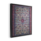 Antique Nain Tudeshk Midnight Purple Persian Framed Canvas Print Gallery Image 2