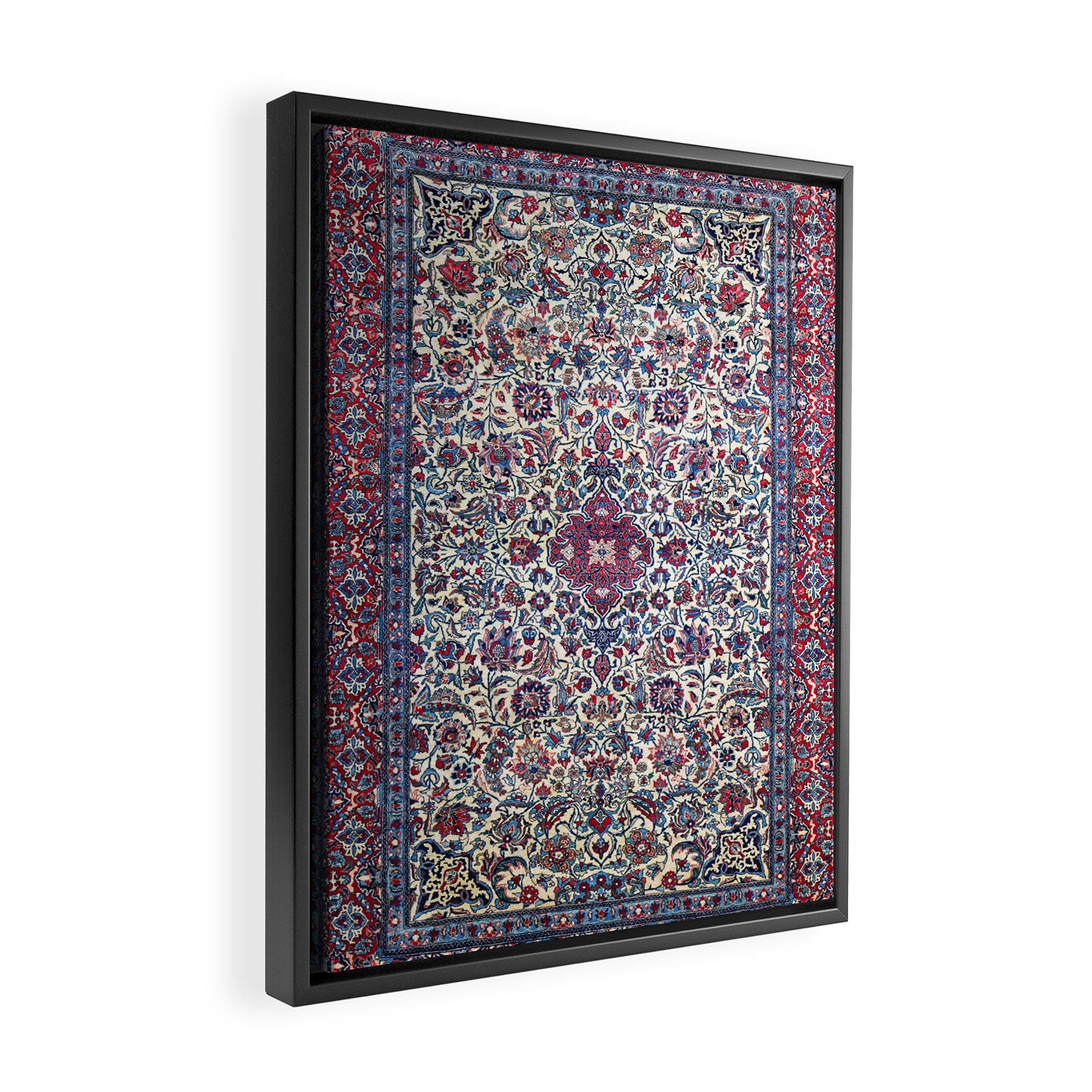 Antique Nain Tudeshk Midnight Purple Persian Framed Canvas Print Gallery Image 2