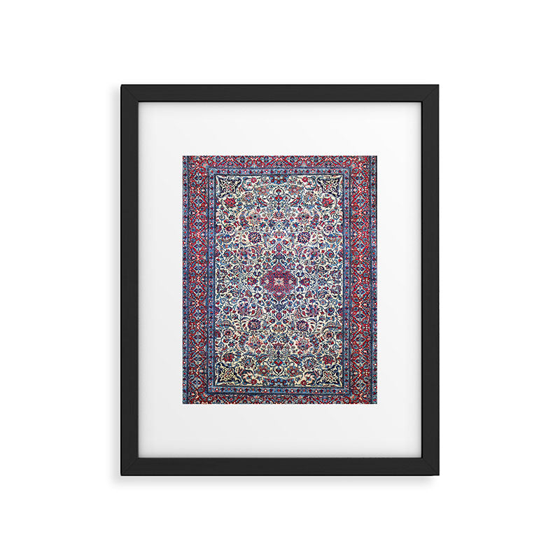 Antique Nain Tudeshk Midnight Purple Persian Framed Art Print Gallery Image 4