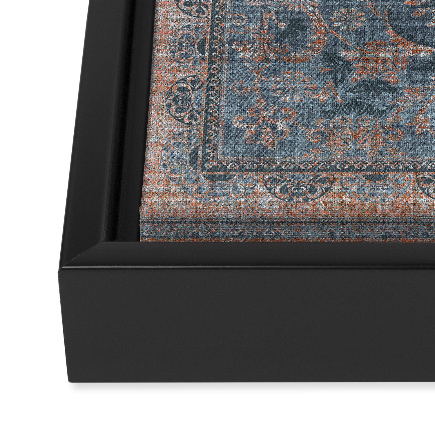 Antique Oriental Persian Blue Rust Framed Canvas Print Gallery Image 3
