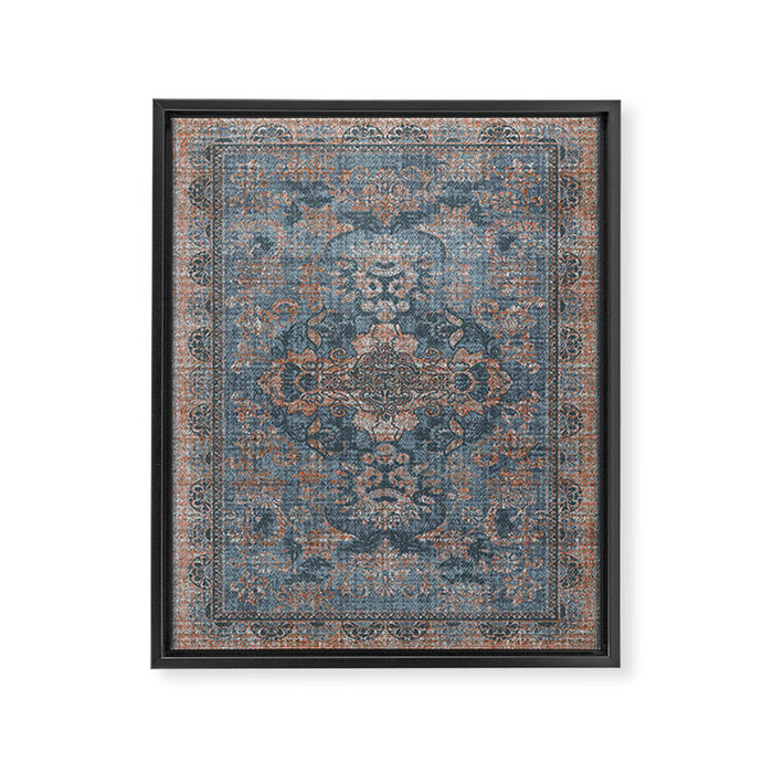 Antique Oriental Persian Blue Rust Framed Canvas Print Gallery Image 1