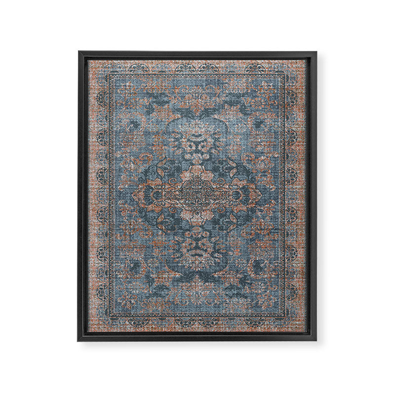 Antique Oriental Persian Blue Rust Framed Canvas Print Gallery Image 6