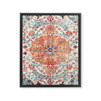 Antique Oriental Persian Burnt Orange & Aqua Framed Canvas Print Gallery Image 6