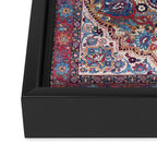 Antique Ornate Plum Spice Persian Kirman Rug Framed Canvas Print Gallery Image 3
