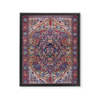Antique Ornate Plum Spice Persian Kirman Rug Framed Canvas Print Gallery Image 6