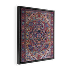 Antique Ornate Plum Spice Persian Kirman Rug Framed Canvas Print Gallery Image 2
