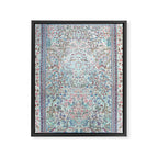 Antique Pastel Blue Persian Kashan Rug Print Framed Canvas Print Gallery Image 6