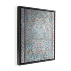 Antique Pastel Blue Persian Kashan Rug Print Framed Canvas Print Gallery Image 2
