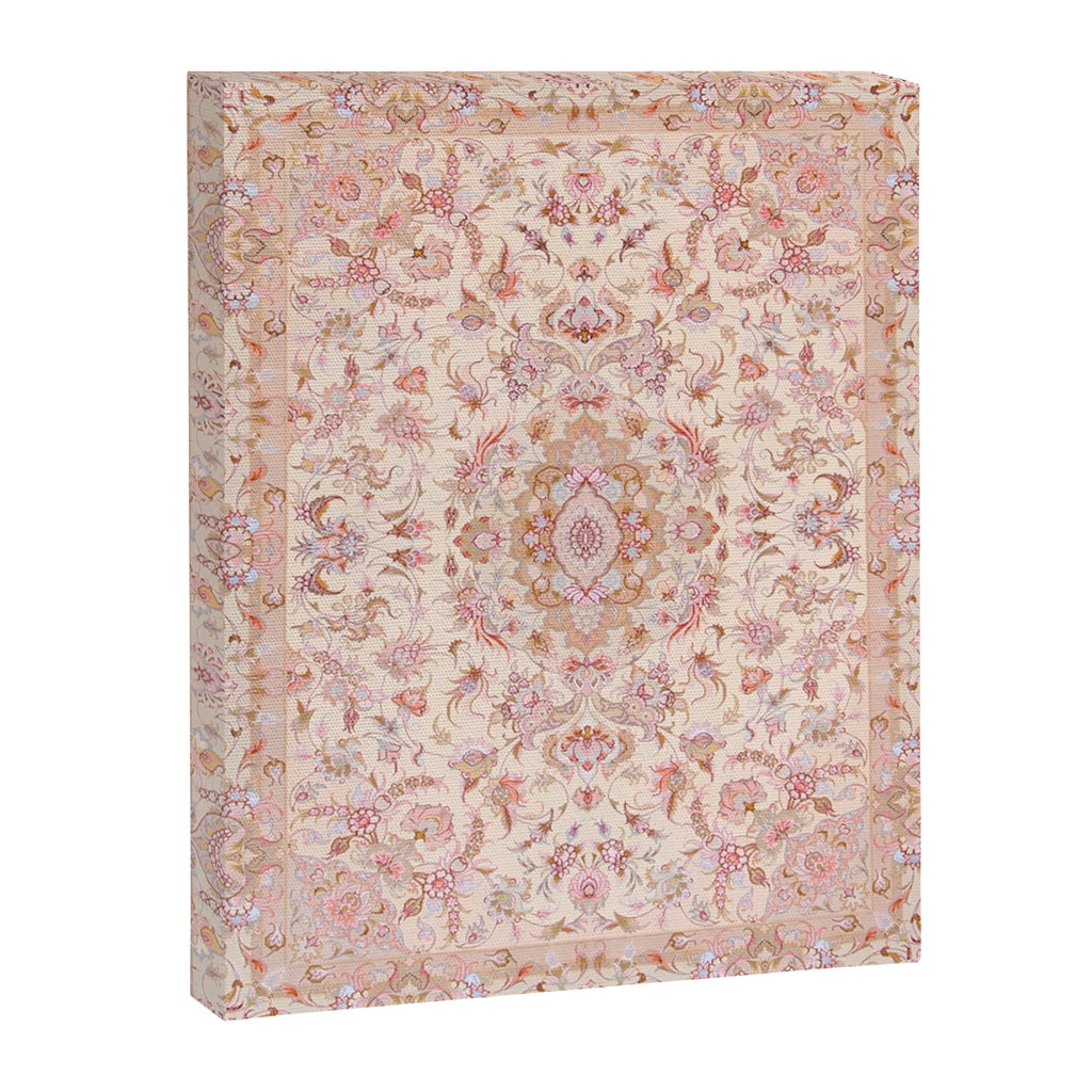 Antique Pastel Peach Tabriz Persian Canvas Print Gallery Image 6
