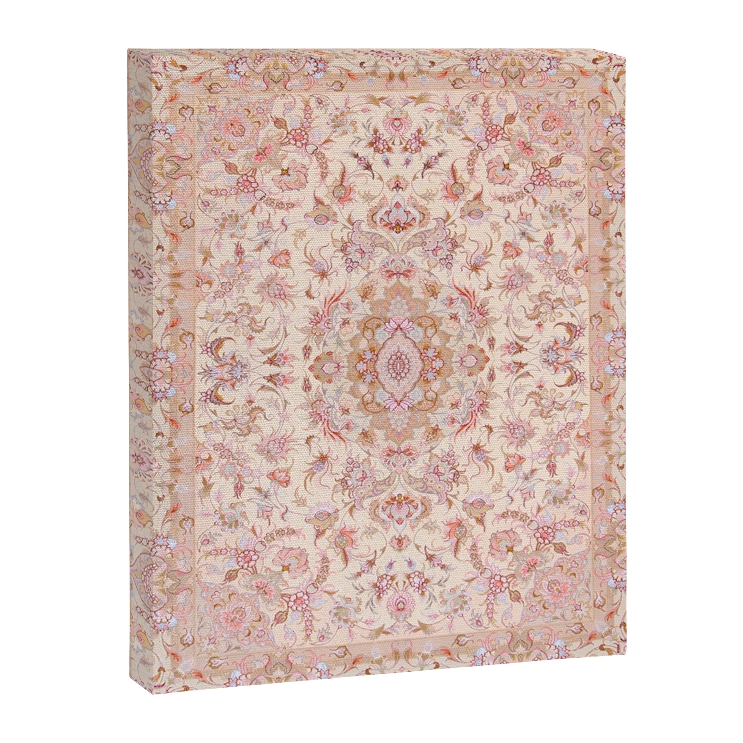 Antique Pastel Peach Tabriz Persian Canvas Print Gallery Image 6