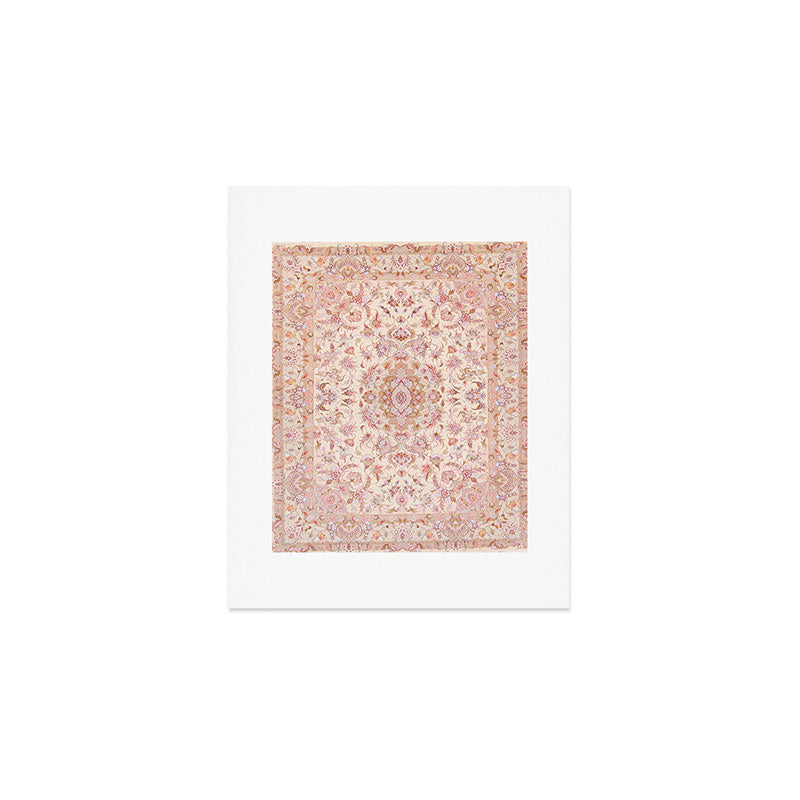 Antique Pastel Peach Tabriz Persian Art Print Gallery Image 1