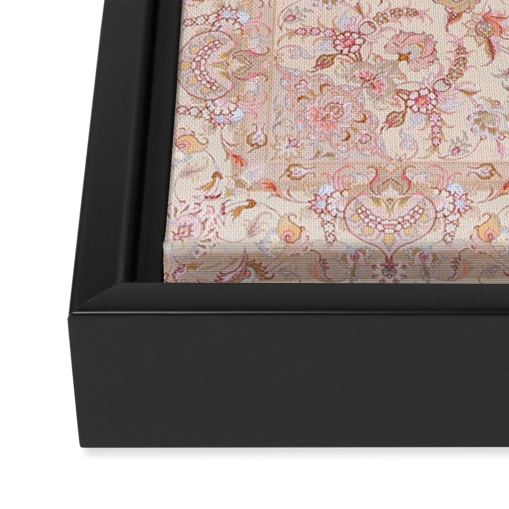 Antique Pastel Peach Tabriz Persian Framed Canvas Print Gallery Image 3