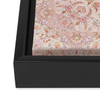 Antique Pastel Peach Tabriz Persian Framed Canvas Print Gallery Image 3