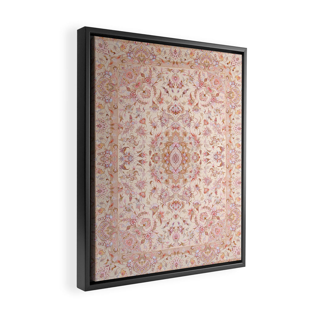 Antique Pastel Peach Tabriz Persian Framed Canvas Print Gallery Image 2