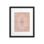 Antique Pastel Peach Tabriz Persian Framed Art Print Gallery Image 4