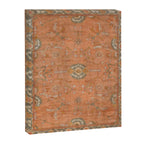 Antique Peach Apricot & Sage Green Turkish Ushak Rug Print Canvas Print Gallery Image 6