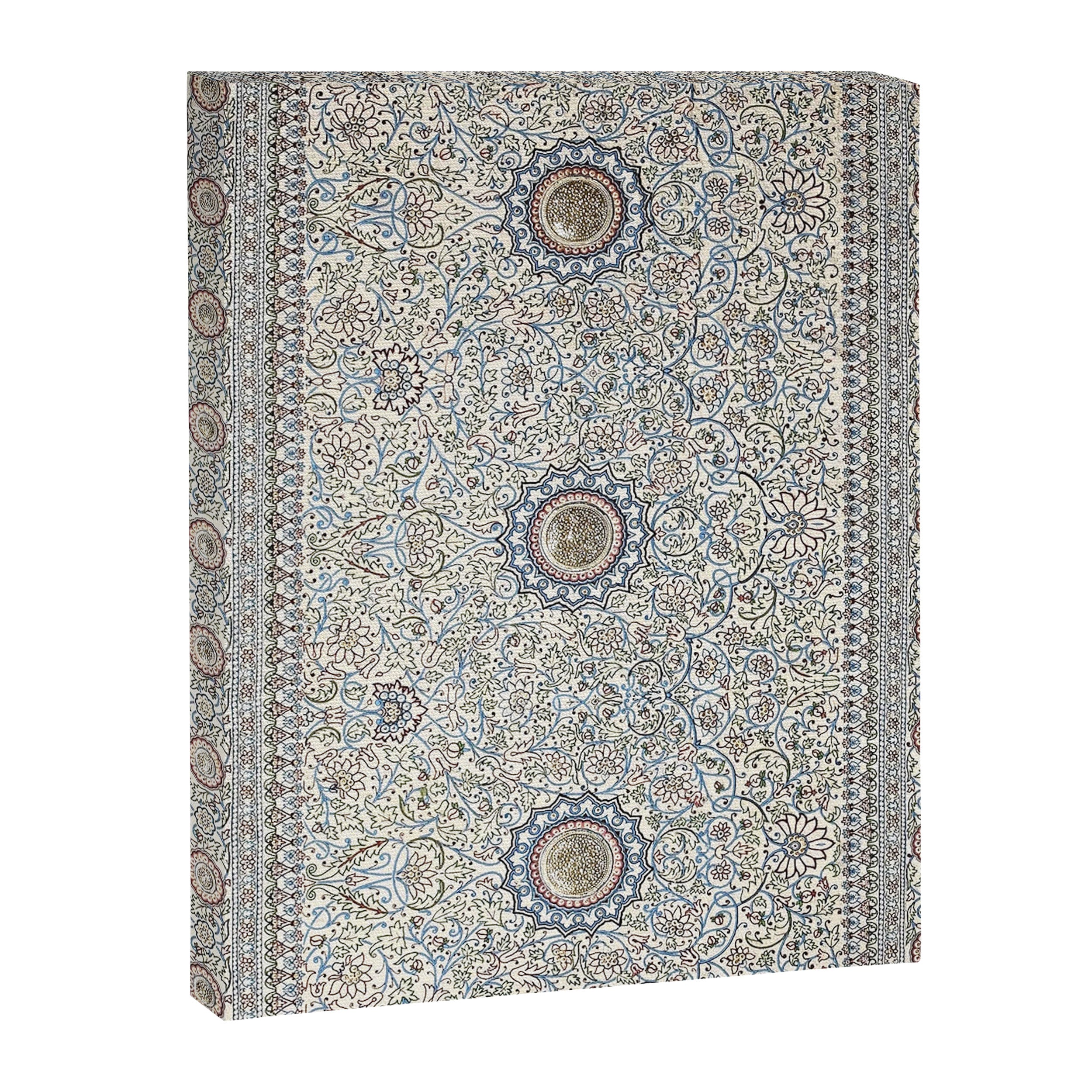 Antique Persian Cream Blue Pearl Carpet Canvas Print Gallery Image 6