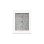 Antique Persian Cream Blue Pearl Carpet Art Print Gallery Image 1