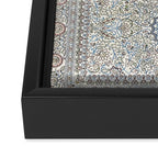 Antique Persian Cream Blue Pearl Carpet Framed Canvas Print Gallery Image 3