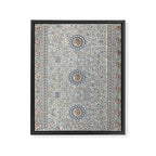 Antique Persian Cream Blue Pearl Carpet Framed Canvas Print Gallery Image 6