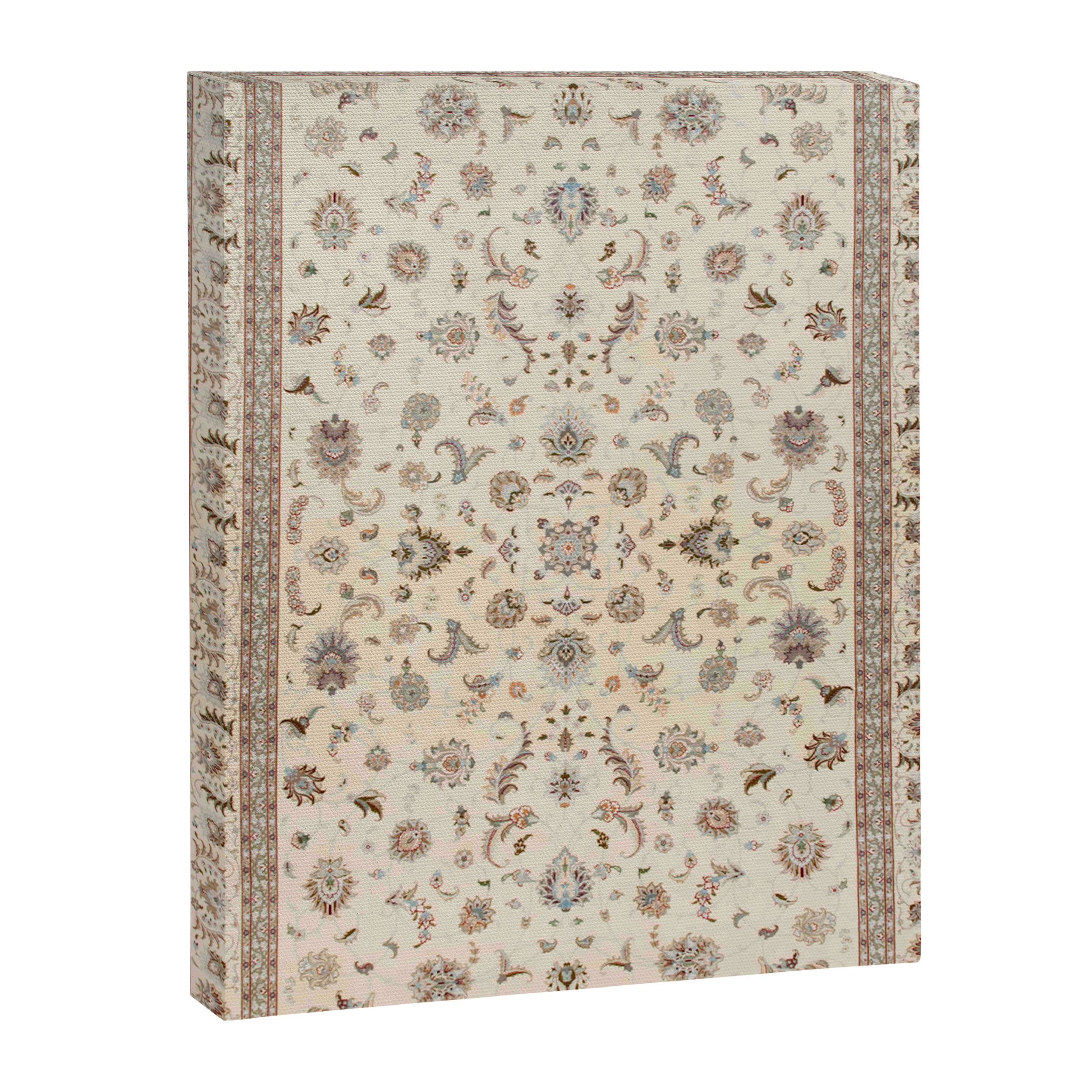 Antique Persian Delicate Ivory Cream  Canvas Print Gallery Image 6