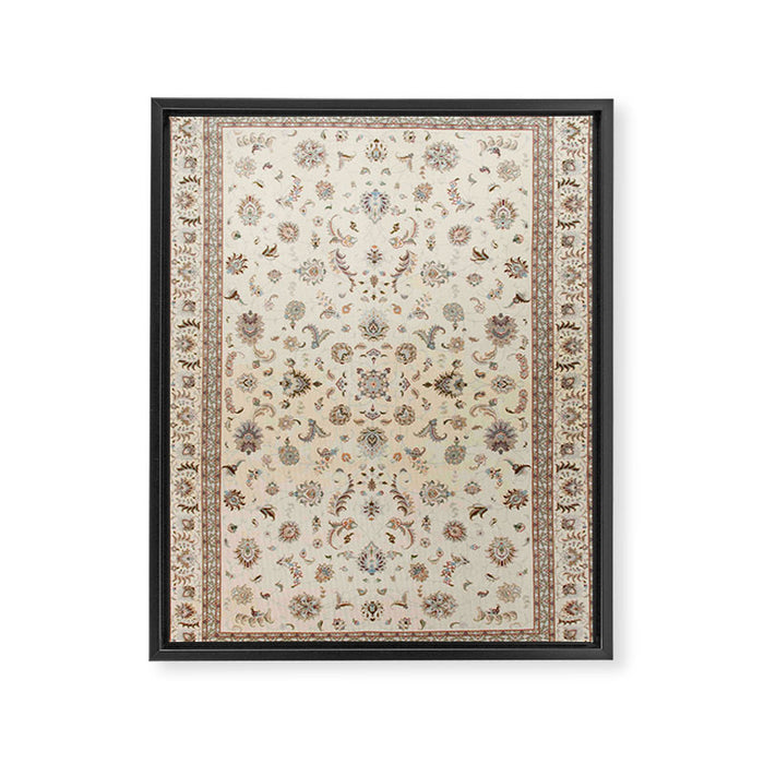 Antique Persian Delicate Ivory Cream  Framed Canvas Print Gallery Image 1