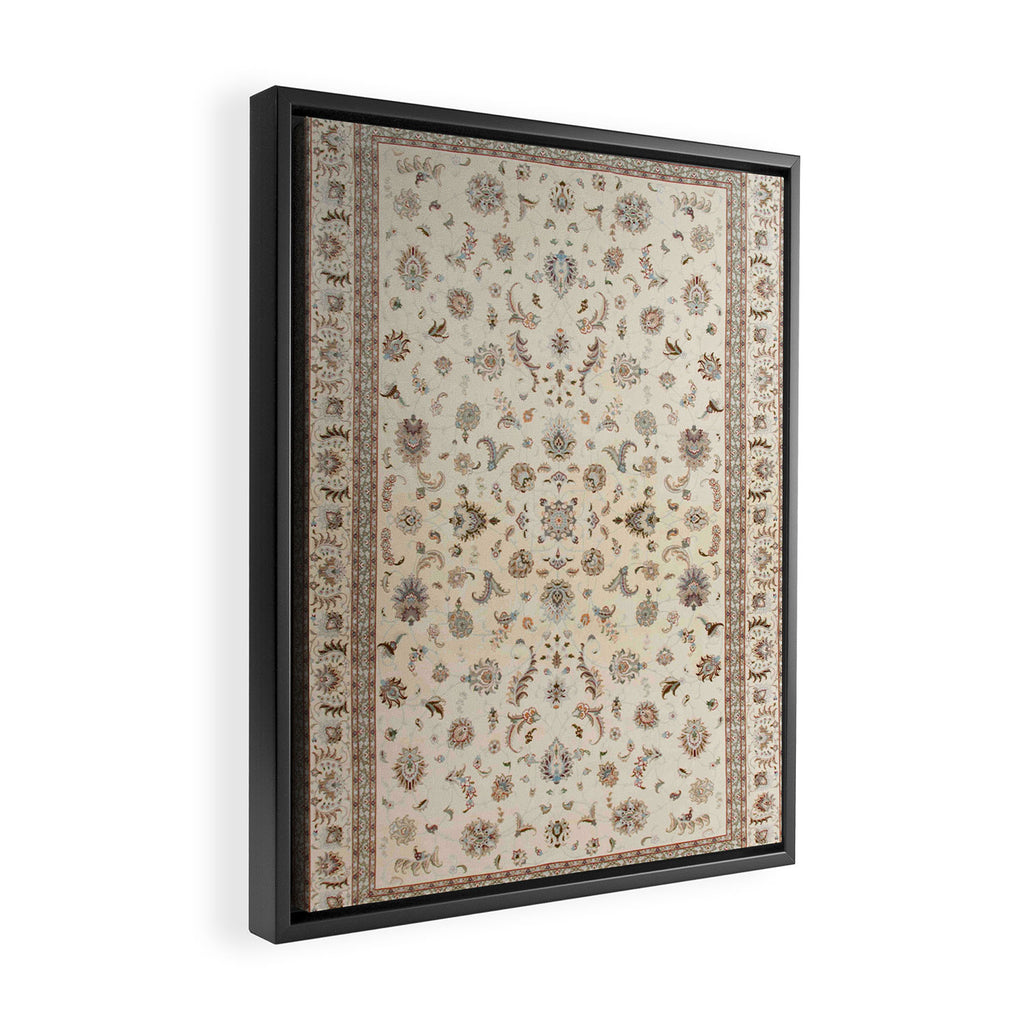 Antique Persian Delicate Ivory Cream  Framed Canvas Print Gallery Image 2