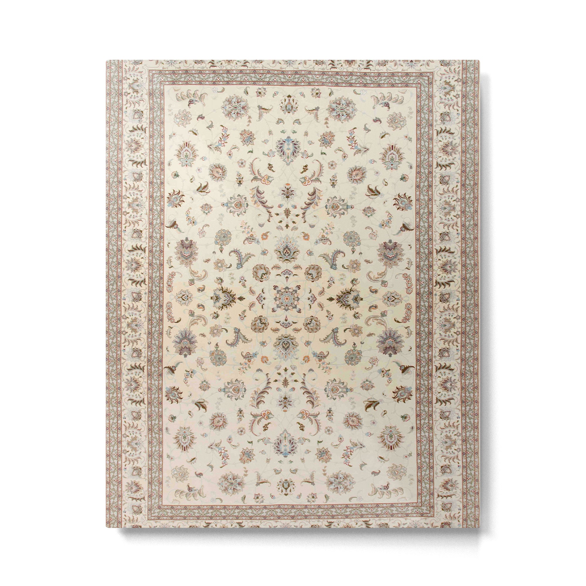 Antique Persian Delicate Ivory Cream  Metal Print Gallery Image 4