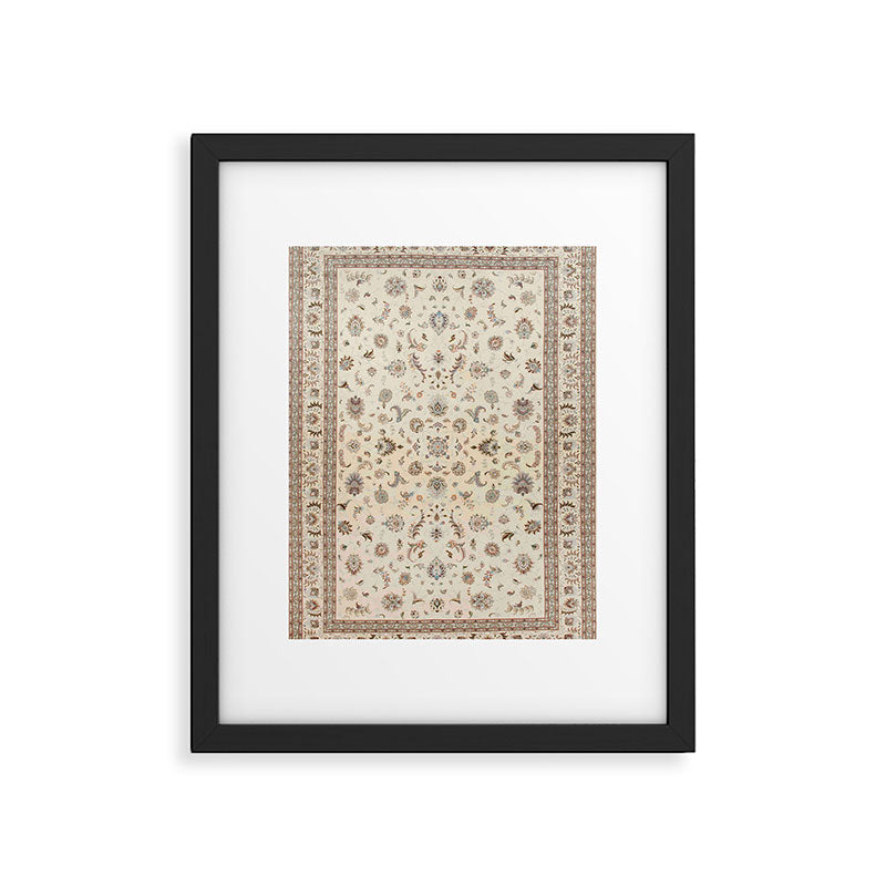 Antique Persian Delicate Ivory Cream  Framed Art Print Gallery Image 4