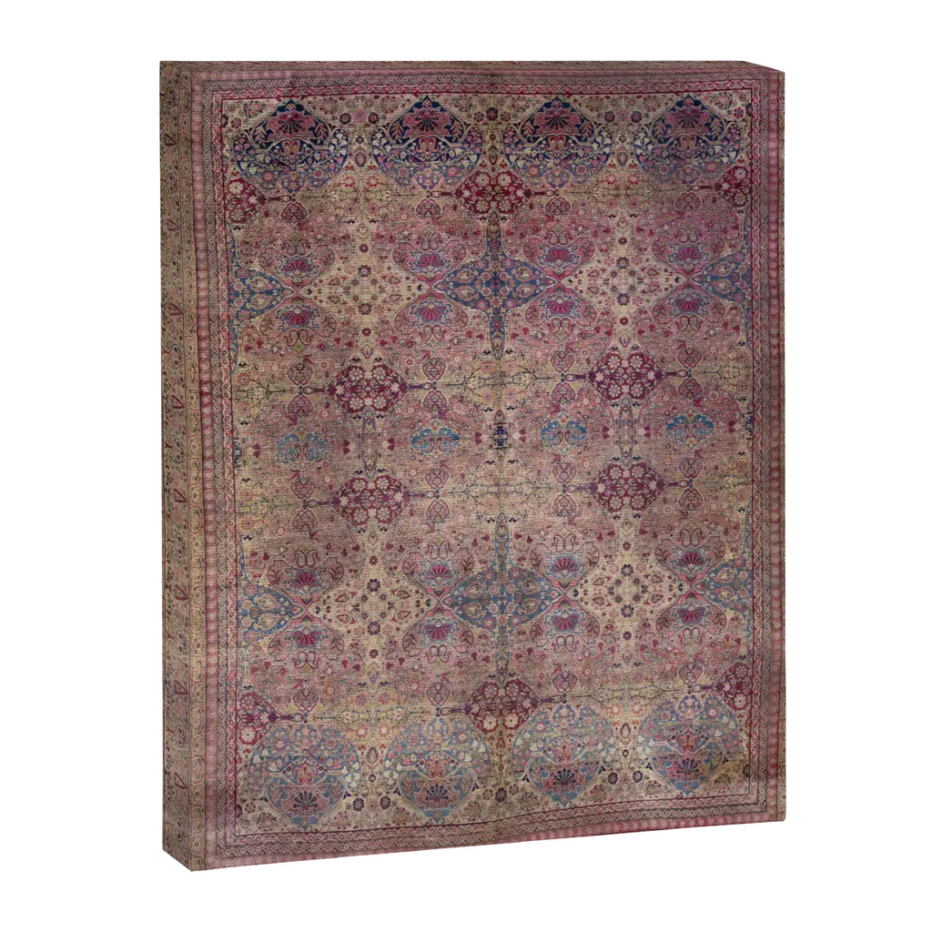 Antique Persian Golden Plum Rose Kirman Rug Print Canvas Print Gallery Image 6