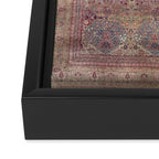 Antique Persian Golden Plum Rose Kirman Rug Print Framed Canvas Print Gallery Image 3