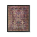 Antique Persian Golden Plum Rose Kirman Rug Print Framed Canvas Print Gallery Image 6