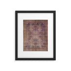 Antique Persian Golden Plum Rose Kirman Rug Print Framed Art Print Gallery Image 5