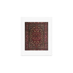 Antique Persian Isfahan Plum Burgundy Spice Carpet Art Print Gallery Image 1