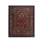 Antique Persian Isfahan Plum Burgundy Spice Carpet Framed Canvas Print Gallery Image 6