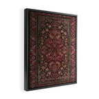 Antique Persian Isfahan Plum Burgundy Spice Carpet Framed Canvas Print Gallery Image 2