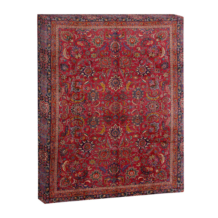 Antique Persian Rug Dark Wine Red Mashad Canvas Print Gallery Image 1