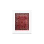 Antique Persian Rug Dark Wine Red Mashad Art Print Gallery Image 1