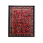 Antique Persian Rug Dark Wine Red Mashad Framed Canvas Print Gallery Image 6