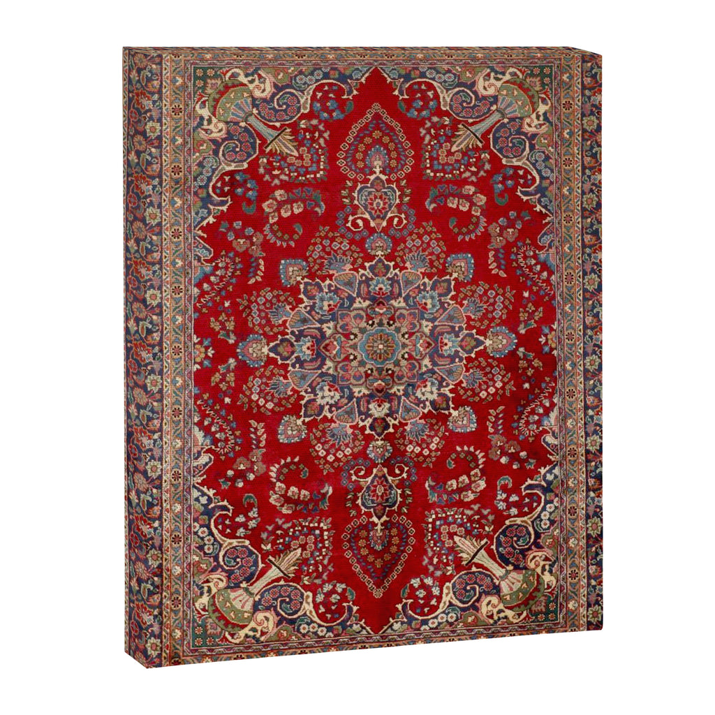 Antique Persian Rug Dark Wine Red Mashad  Canvas Print Gallery Image 6