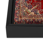 Antique Persian Rug Dark Wine Red Mashad  Framed Canvas Print Gallery Image 3
