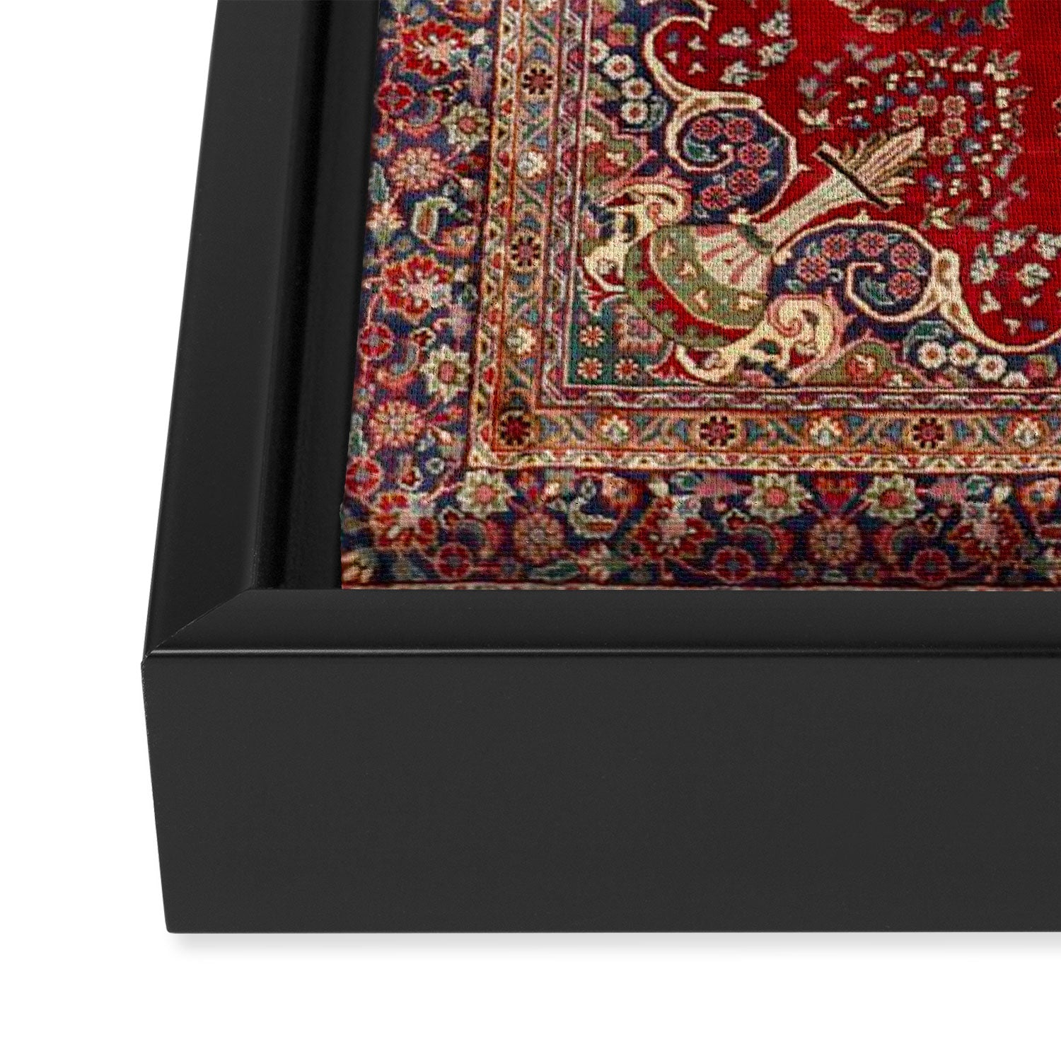 Antique Persian Rug Dark Wine Red Mashad  Framed Canvas Print Gallery Image 3