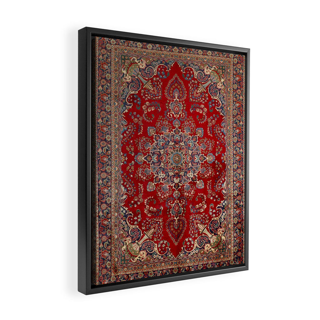 Antique Persian Rug Dark Wine Red Mashad  Framed Canvas Print Gallery Image 2