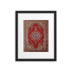 Antique Persian Rug Dark Wine Red Mashad  Framed Art Print Gallery Image 4