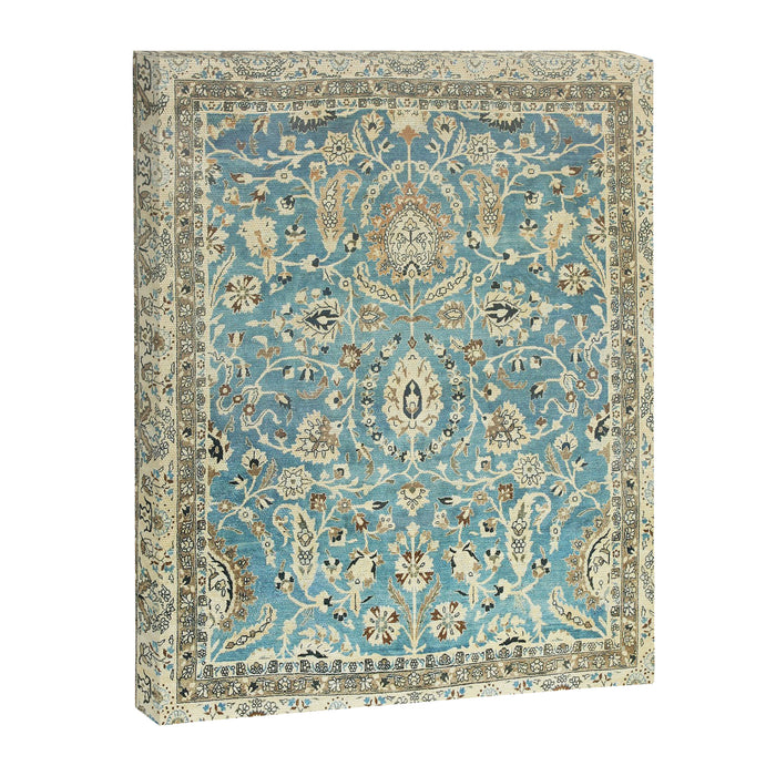 Antique Persian Rug Pastel Blue Cream Canvas Print Gallery Image 1